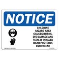 Signmission OSHA Notice Sign, 5" Height, 7" Width, Chlorine Hazard Area Causes Sign With Symbol, Landscape OS-NS-D-57-L-10591
